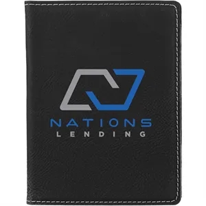 Black/Silver Leatherette Passport Holder