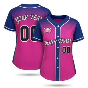 Women's Full Button Baseball Jersey Bee Eye Mesh 150 GSM
