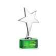 Tuscany Chrome Star VividPrint™ Award on Paragon Base-Green | https://www.bestnamebadges.com