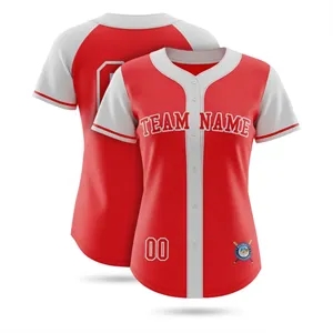 Women's Birdseye Mesh Full Button Baseball Jersey 160GSM