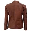 Two Button Leather Blazer Jacket for Women's | https://www.bestnamebadges.com