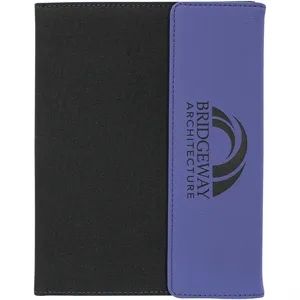 7" x 9" Purple Leatherette & Black Canvas Portfolio
