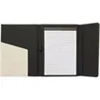7" x 9" White Leatherette & Black Canvas Portfolio | https://www.bestnamebadges.com