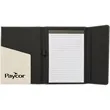 7" x 9" White Leatherette & Black Canvas Portfolio | https://www.bestnamebadges.com