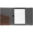 7" x 9" Rustic & Silver Leatherette & Gray Canvas Portfolio | https://www.bestnamebadges.com