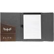 7" x 9" Rustic & Silver Leatherette & Gray Canvas Portfolio | https://www.bestnamebadges.com