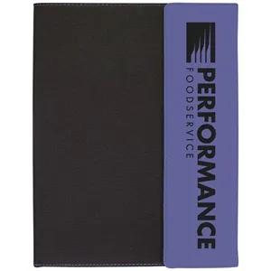 9 1/2" x 12" Purple Leatherette & Black Canvas Portfolio