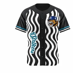 Unisex Sublimated Baseball Jersey Full Button Pinhole 165G