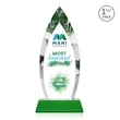 Fortier VividPrint™ Award on Entwhistle Base - Green | https://www.bestnamebadges.com