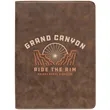 9 1/2" x 12" Leatherette Rustic/Gold Portfolio with Zipper | https://www.bestnamebadges.com