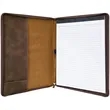 9 1/2" x 12" Leatherette Rustic/Gold Portfolio with Zipper | https://www.bestnamebadges.com