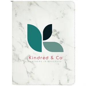 9 1/2" x 12" Leatherette Marble Portfolio with Zipper