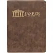 9 1/2" x 12" Leatherette Rustic/Gold Portfolio with Zipper | https://www.bestnamebadges.com