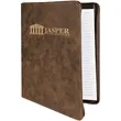 9 1/2" x 12" Leatherette Rustic/Gold Portfolio with Zipper | https://www.bestnamebadges.com