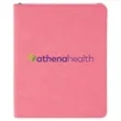 9 1/2" x 12" Leatherette Pink Portfolio with Zipper | https://www.bestnamebadges.com