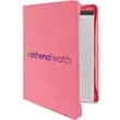 9 1/2" x 12" Leatherette Pink Portfolio with Zipper | https://www.bestnamebadges.com