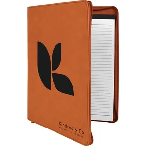 9 1/2" x 12" Leatherette Rawhide Portfolio with Zipper