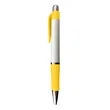 Union Printed- Rigid White Barrel Click Pen with Rubber Grip | https://www.bestnamebadges.com