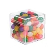 Cube Shaped Acrylic Container With Candy | https://www.bestnamebadges.com