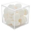 Cube Shaped Acrylic Container With Candy | https://www.bestnamebadges.com