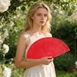 Wood Handheld Folding Hand Fan With Hollow Design | https://www.bestnamebadges.com