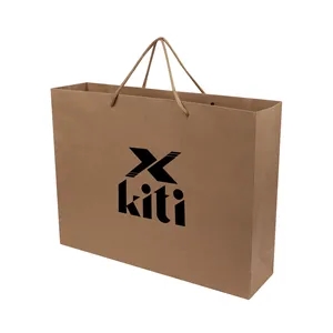 Natural Kraft Euro Tote Bag W/ Rope Handle 15.7"x11.8"x6"