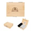 Whiskey Ice Cubes in FSC® Bamboo Box | https://www.bestnamebadges.com