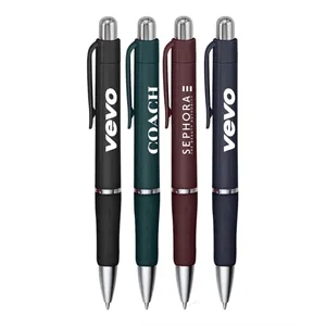 Rigid - Solid Colored Ballpoint Click Pen with grip