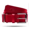 Custom Logo Faux Leather Baseball Belt | https://www.bestnamebadges.com