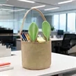 Easter Collapsible Jute Bunny Ear Basket With Handle | https://www.bestnamebadges.com