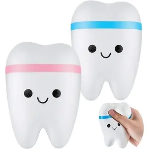 Custom Logo Printing PU Tooth Shaped Stress Relieve Ball
