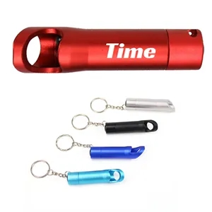 Customized Laser 3 LED Flashlight & Bottle Open Key Chain