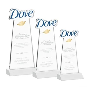 EdgeCraft Award on Mitered Base - White (via Ocean) | https://www.bestnamebadges.com