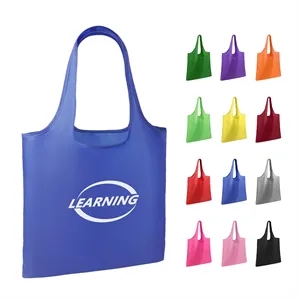 Polyester Reusable Shopping Tote Bag W/ Handles 13.8"x15"