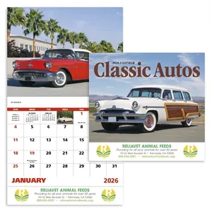 Good Value™ Classic Autos - Stapled Calendar | https://www.bestnamebadges.com