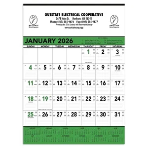 Triumph® Calendars Green & Black Contractor Memo Calendar | https://www.bestnamebadges.com