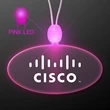Light Up Promotional Acrylic Oval Necklace with LED | https://www.bestnamebadges.com