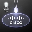 Light Up Promotional Acrylic Oval Necklace with LED | https://www.bestnamebadges.com