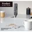 Rechargeable Handheld Milk Frother with Stand | https://www.bestnamebadges.com