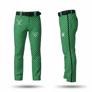 Premium Silk Men's Baseball Pants Full Length W/Piping