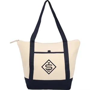 Isle 8oz Organic Cotton Zippered Tote | https://www.bestnamebadges.com
