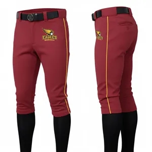 Needle Eye Mesh Crop Baseball Pants w/Classic Piping 320 GSM