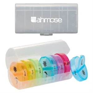 7 Day Recycled Travel Pill Organizer | https://www.bestnamebadges.com