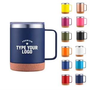 12 OZ Stainless Steel Mug with Cork Bottom | https://www.bestnamebadges.com