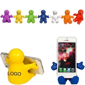 Squeezable Smile Face Guy Phone Holder
