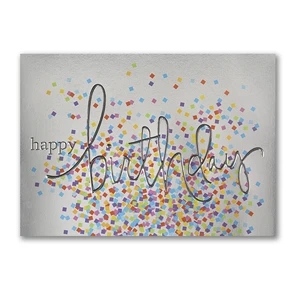 Confetti On Silver Birthday Card