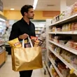 Reusable Laminated Non Woven Gift Tote Bag With Handles | https://www.bestnamebadges.com