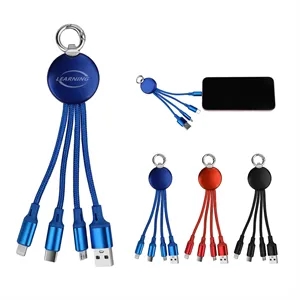 3 In 1 Light Up Muti Charging Cable With Key Ring