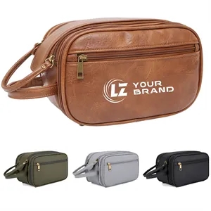 Highquality Faux Leather Travel & Daily Storage Toiletry Bag | https://www.bestnamebadges.com