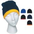 Knit Beanie with Stripes | https://www.bestnamebadges.com